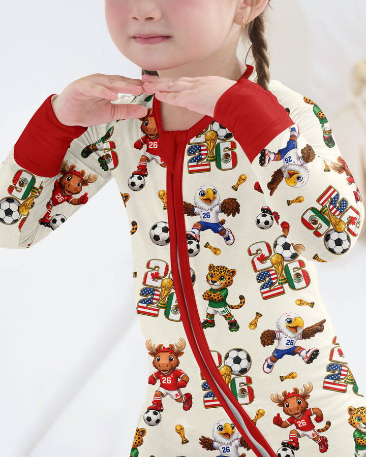 Cute Soccer Mascots USA CAN MEX Bamboo Convertible Zippy