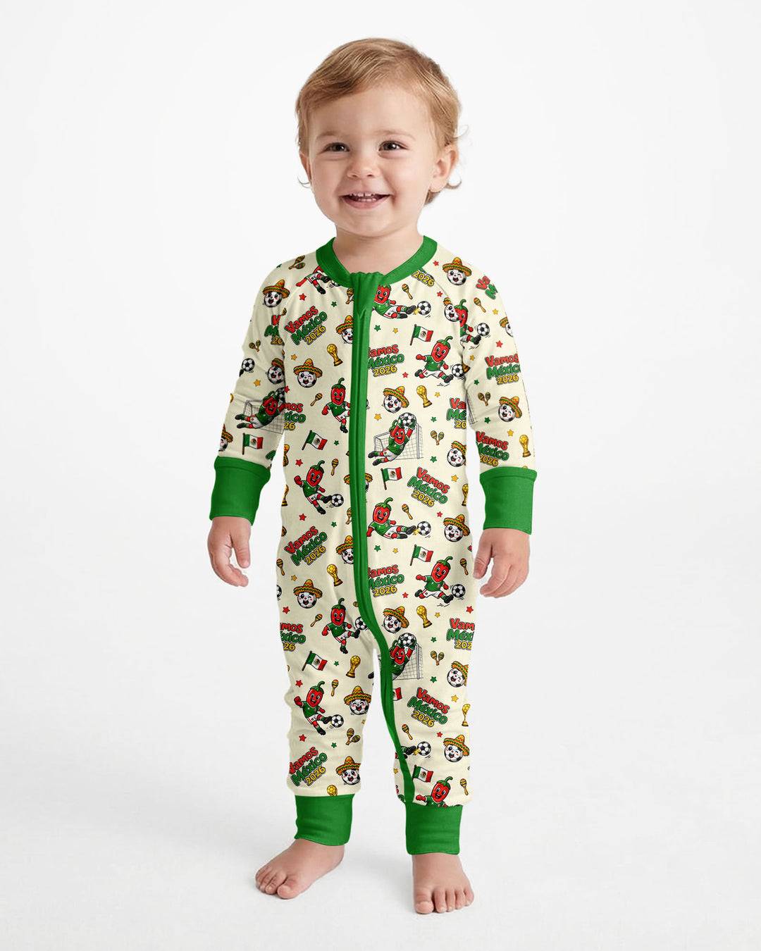 Cartoon World Soccer Vamos Mexico Family Matching Bamboo Convertible Zippy