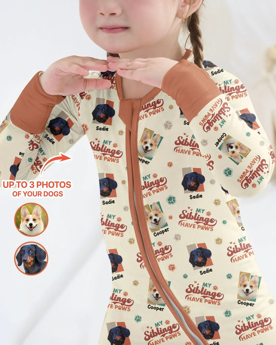 Custom Dog Photos "My Siblings Have Paws"  Bamboo Convertible Zippy