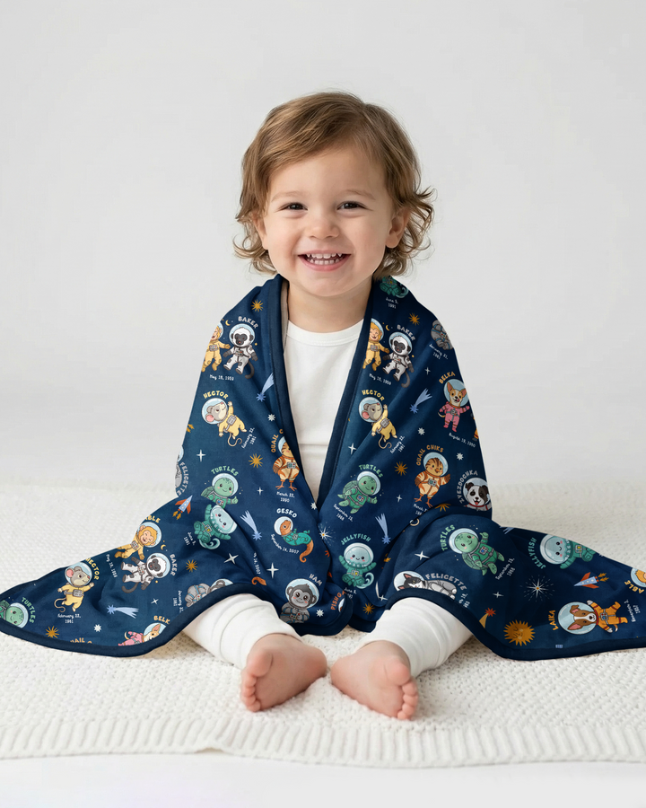 Animal Astronauts Bamboo Blanket