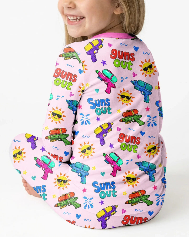 Sun Out Guns Out Bamboo Two Piece Long Sleeve Pajama Set