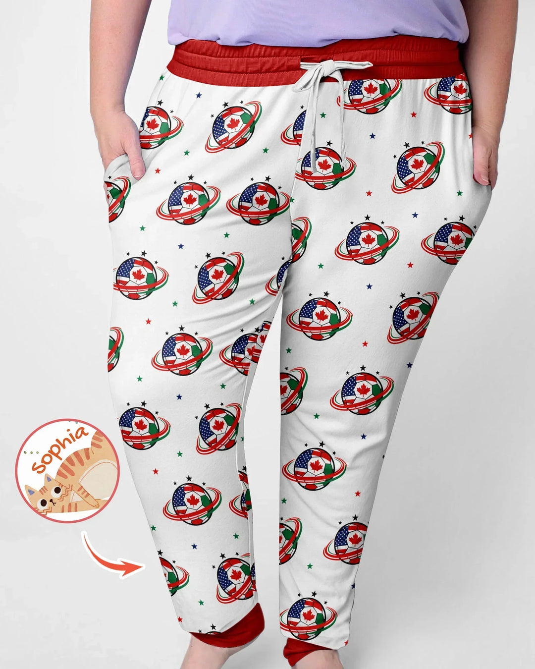 Soccer Cup USA Canada Mexico Bamboo Women Pajama Set
