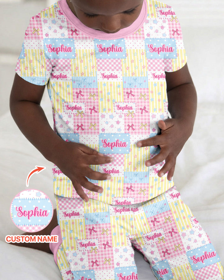 Zweiteiliges, kurzärmliges Pyjama-Set mit Marienkäfern