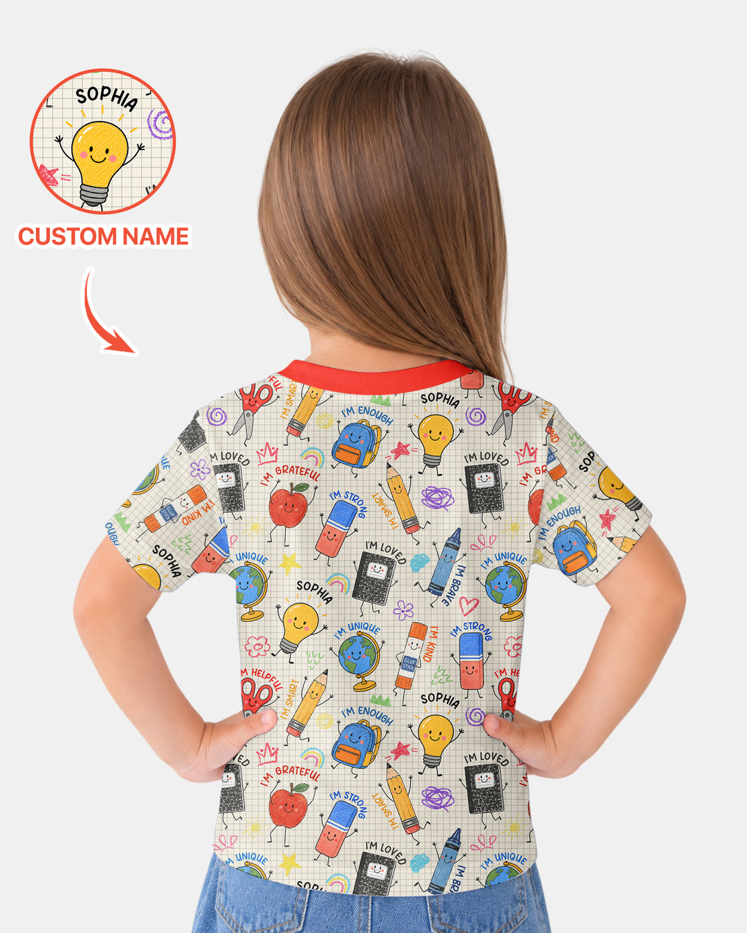 School Squad Custom Name Bamboo Crewneck T-Shirt
