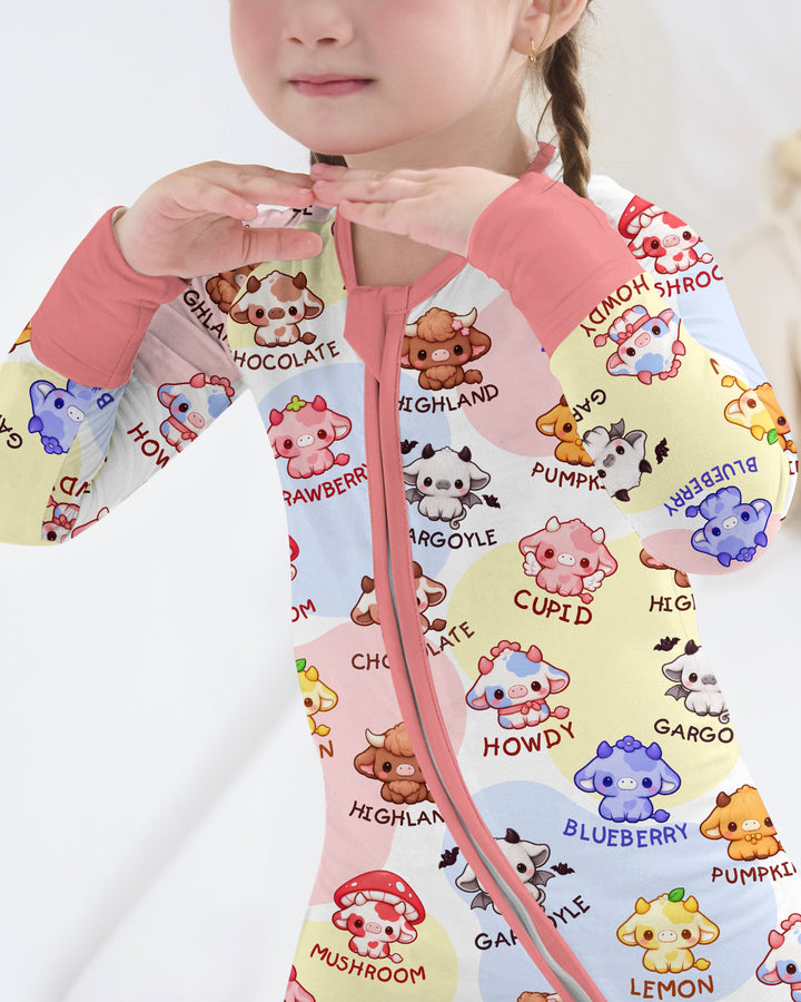 Kawaii Cow Bamboo Convertible Zippy