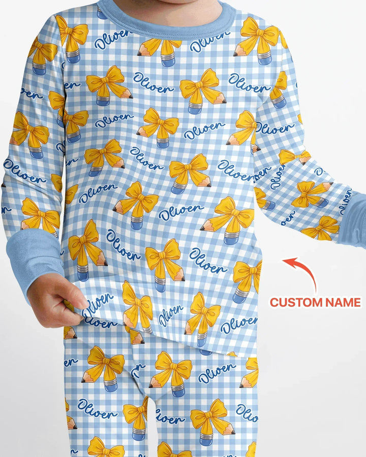 Coquette Back To School Bamboo Two Piece Long Sleeve Pajama Set