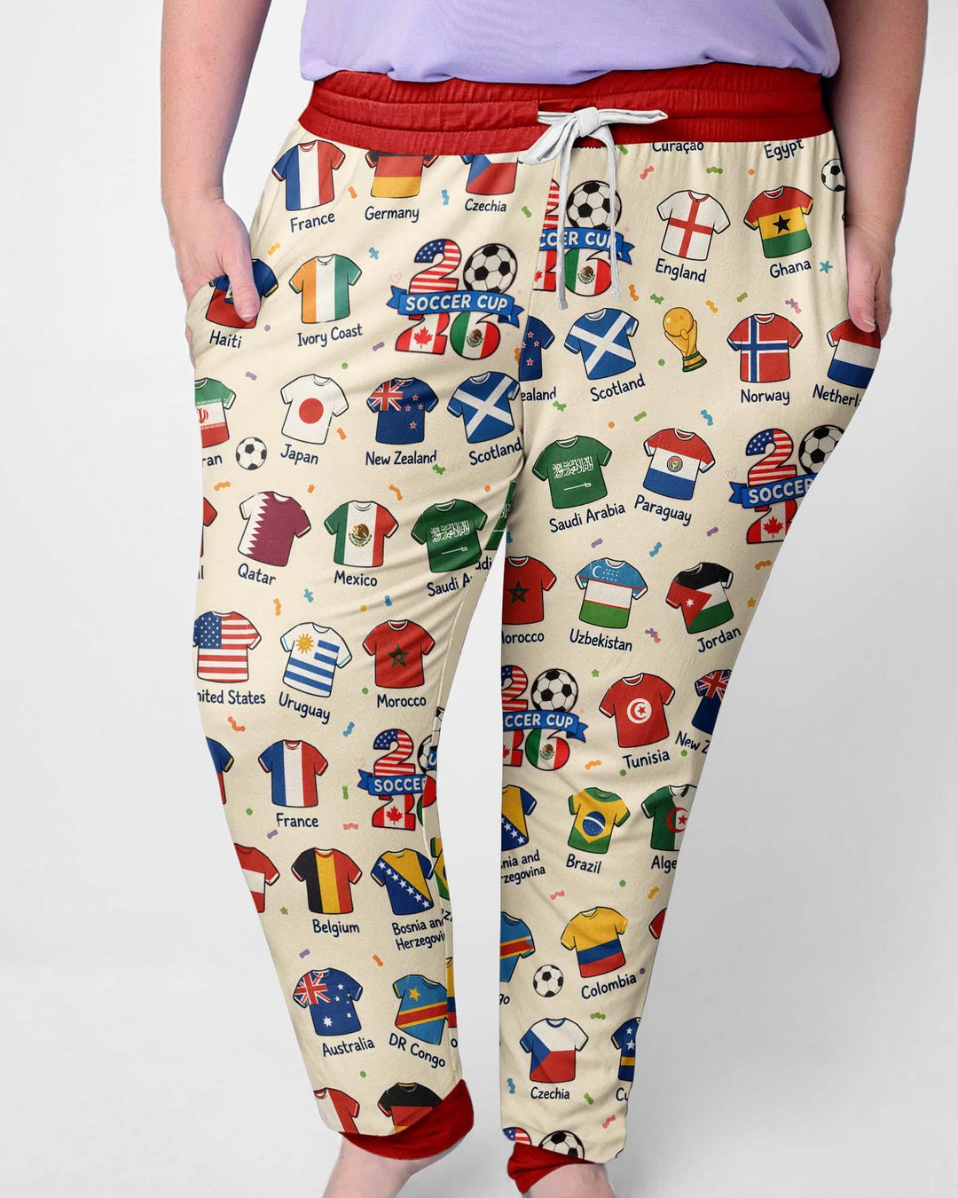 2026 Soccer World Jersey Flag Bamboo Women Pajama Set