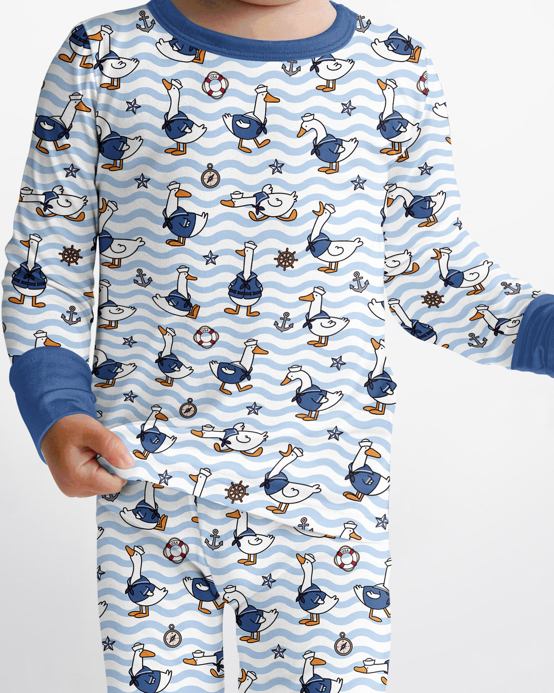 Silly Goose Sailor Bamboo Two Piece Long Sleeve Pajama Set