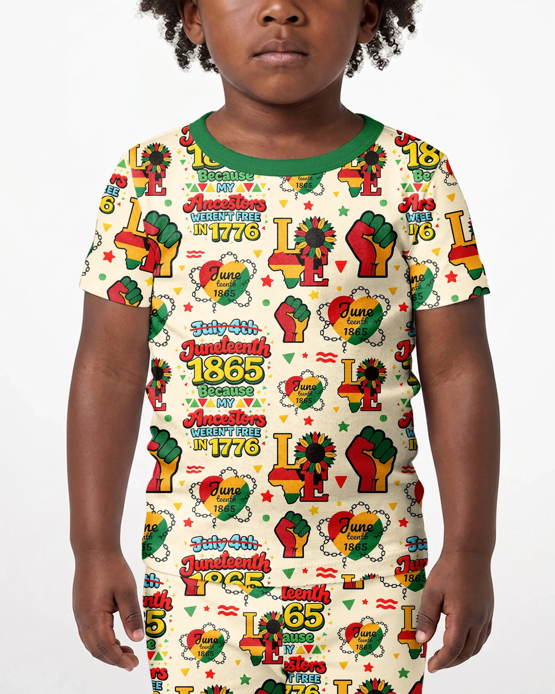 Template Zweiteiliges Pyjama-Set mit kurzen Ärmeln und Shorts