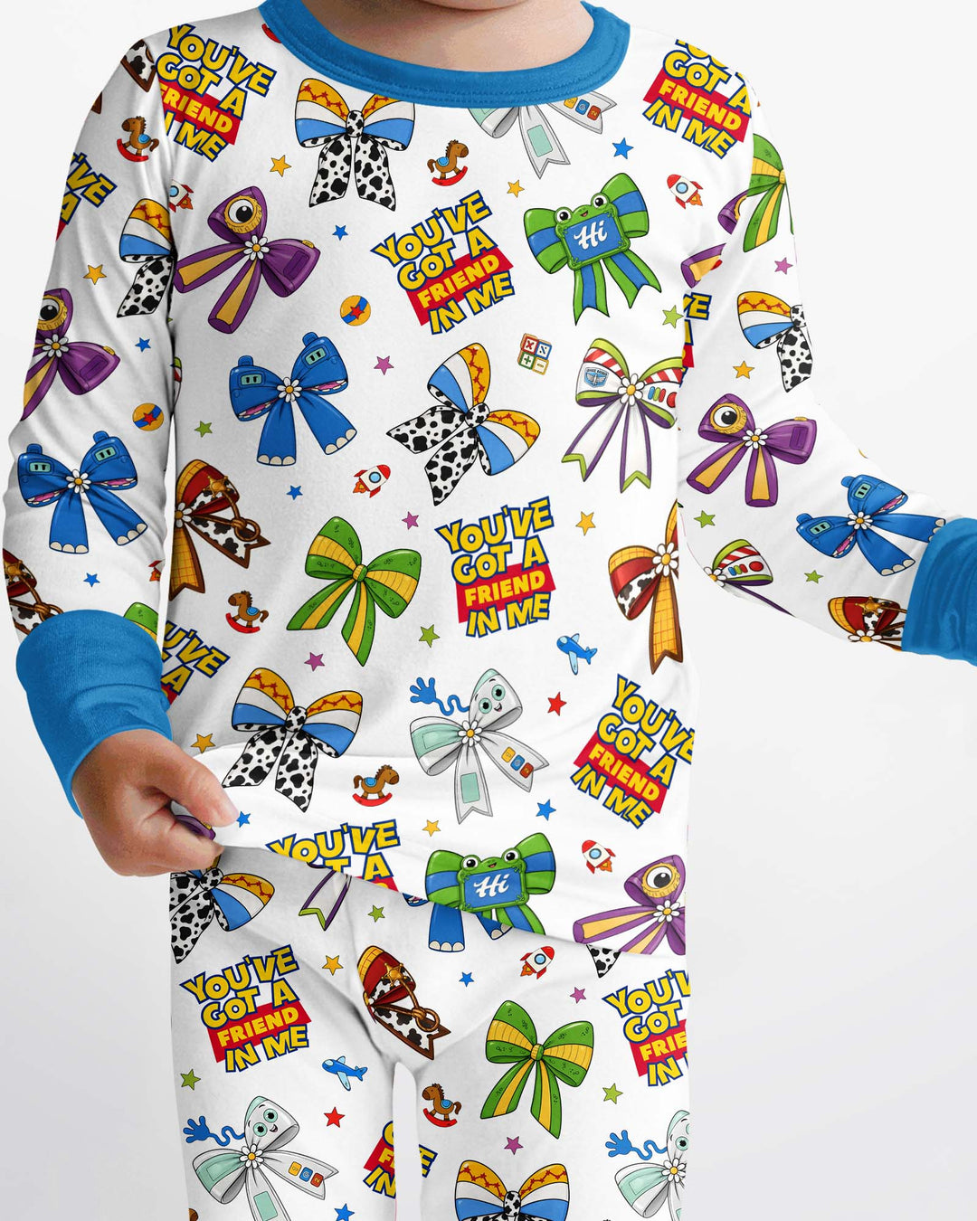 Magical Mirror Bow Bamboo Two Piece Long Sleeve Pajama Set