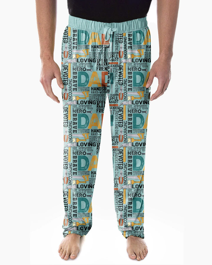 Dad Word Collage Bamboo Men's Pajama Set