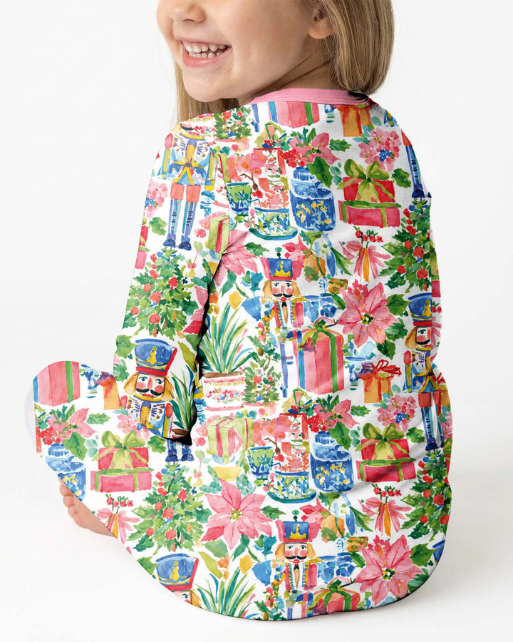 Watercolor Nutcracker Holiday Bamboo Two Piece Long Sleeve Pajama Set