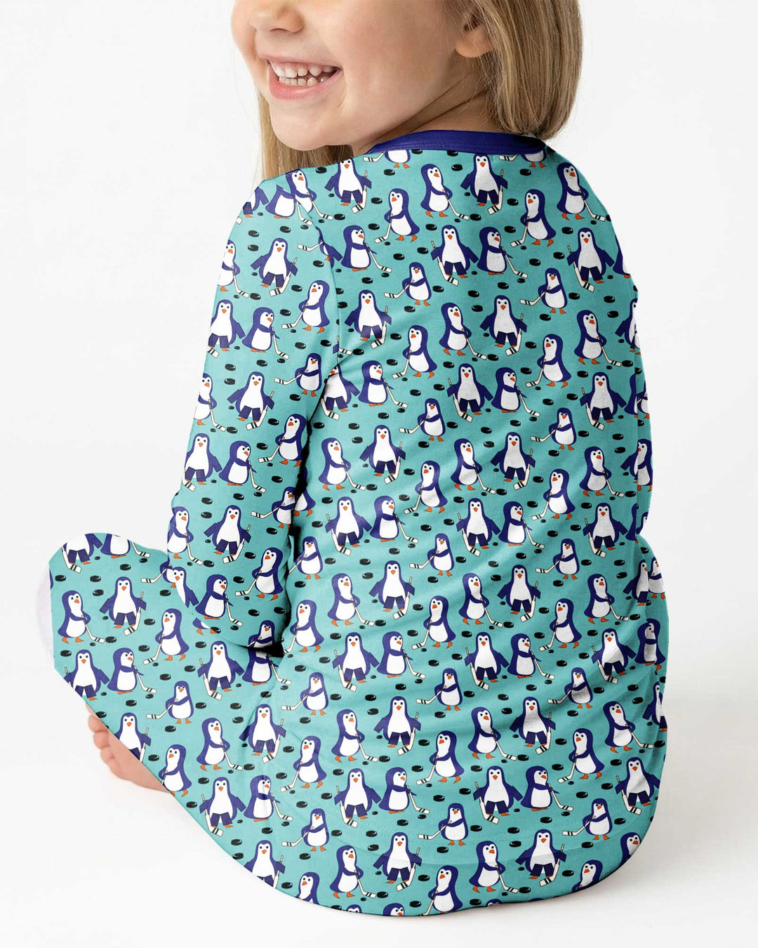 Penguin Hockey Bamboo Two Piece Long Sleeve Pajama Set