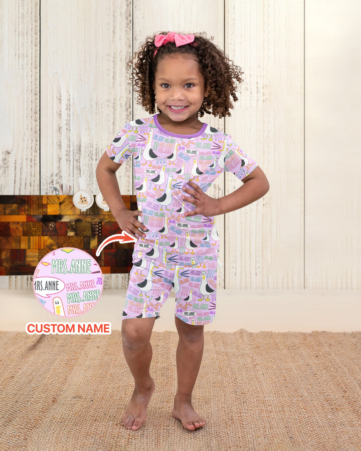Conjunto de Pijama de Dos Piezas de Bambú con Mangas Cortas y Pantalones Cortos