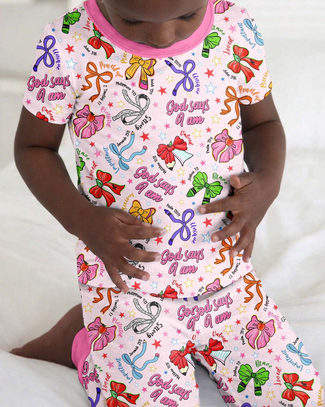 Zweiteiliges, kurzärmliges Pyjama-Set mit Marienkäfern