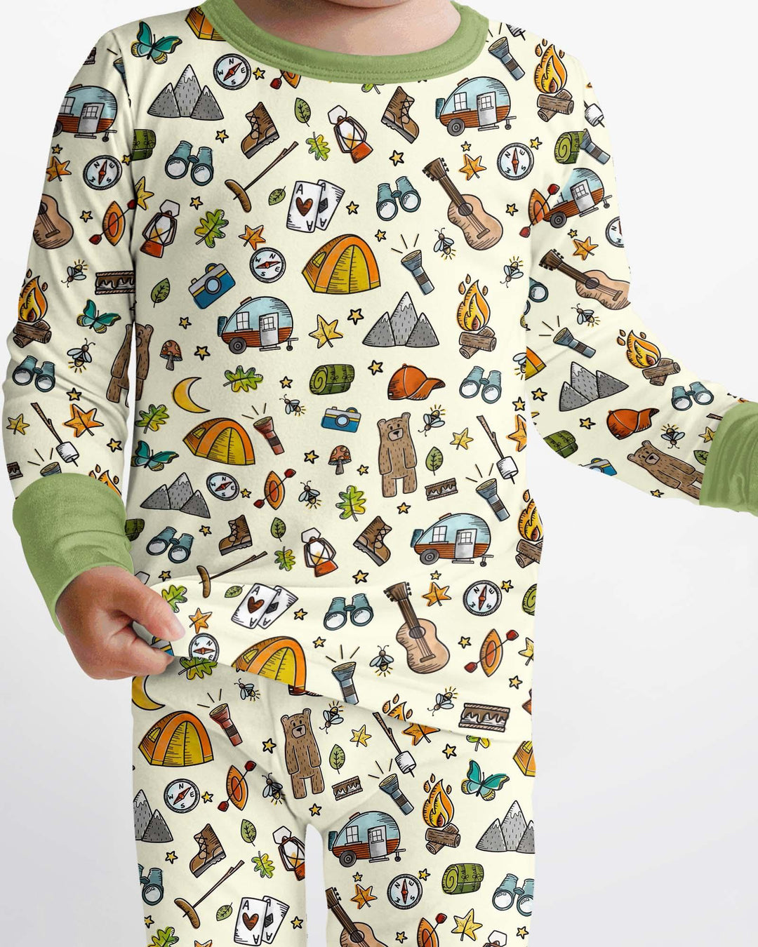 Love Camping Matching Family Bamboo Two Piece Long Sleeve Pajama Set