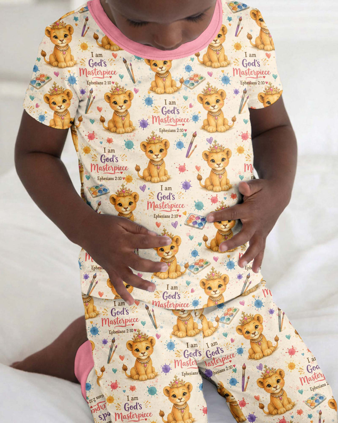 I Am God's Masterpiece Two Piece Short Sleeve Pajama Set