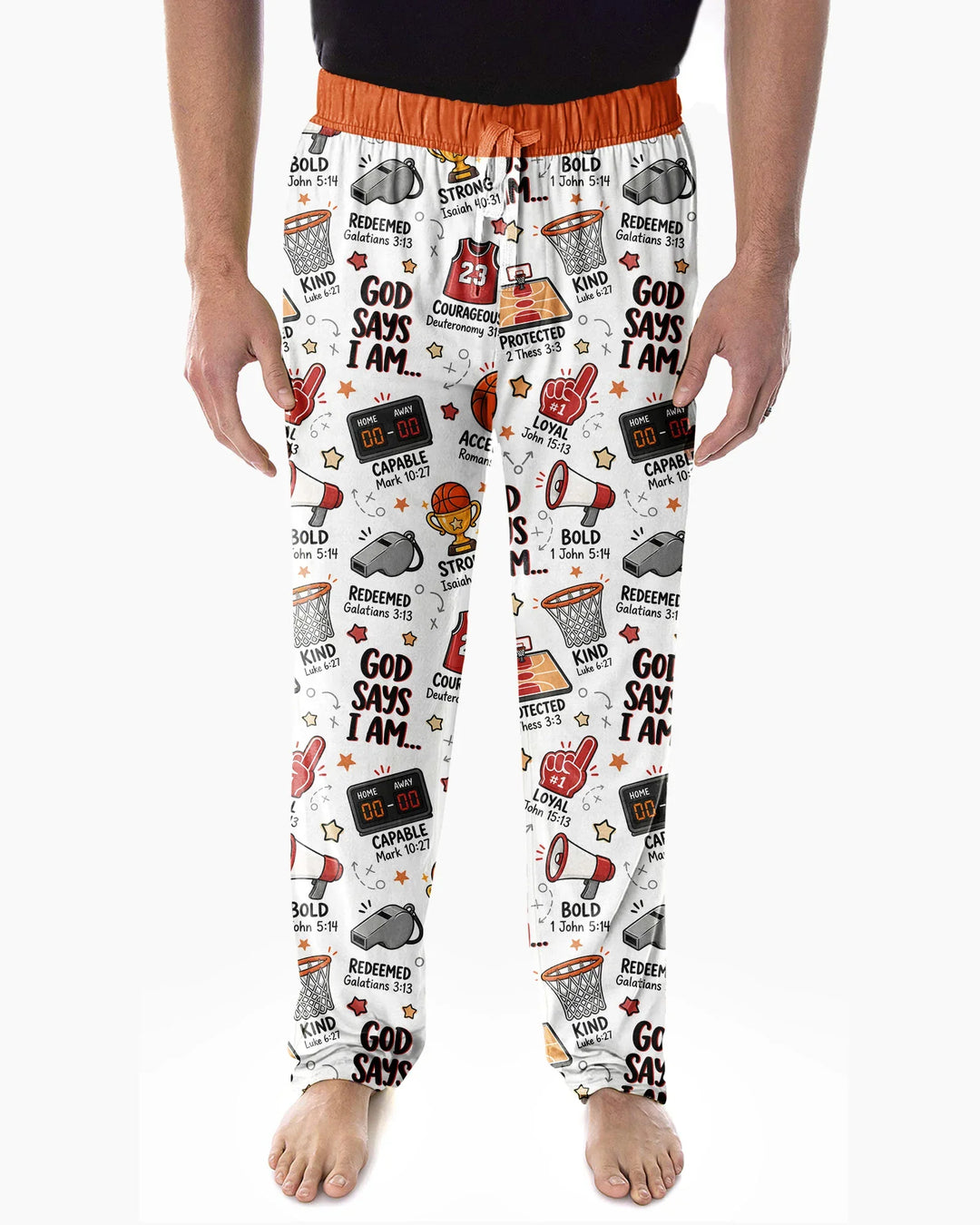 Basketball God Says I Am Bamboo Men's Pajama Set