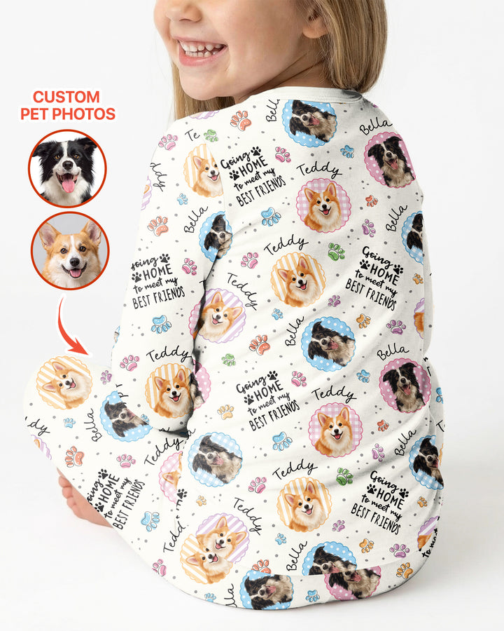 Custom Pet Photo My First Best Friend Bamboo Two Piece Long Sleeve Pajama Set