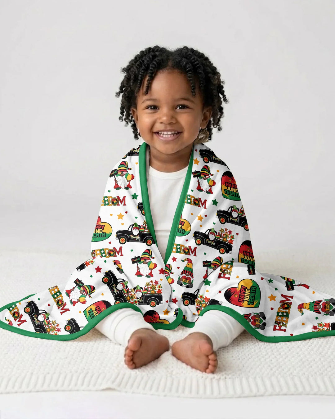 Gnome Happy Juneteenth Bamboo Blanket