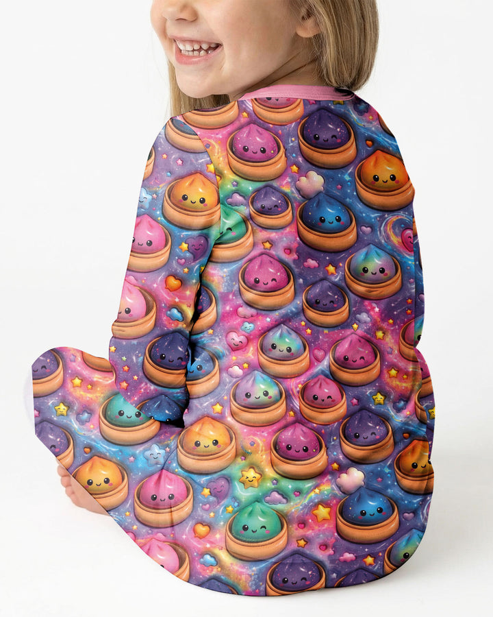 Kawaii Glitter Dumpling Bamboo Two Piece Long Sleeve Pajama Set