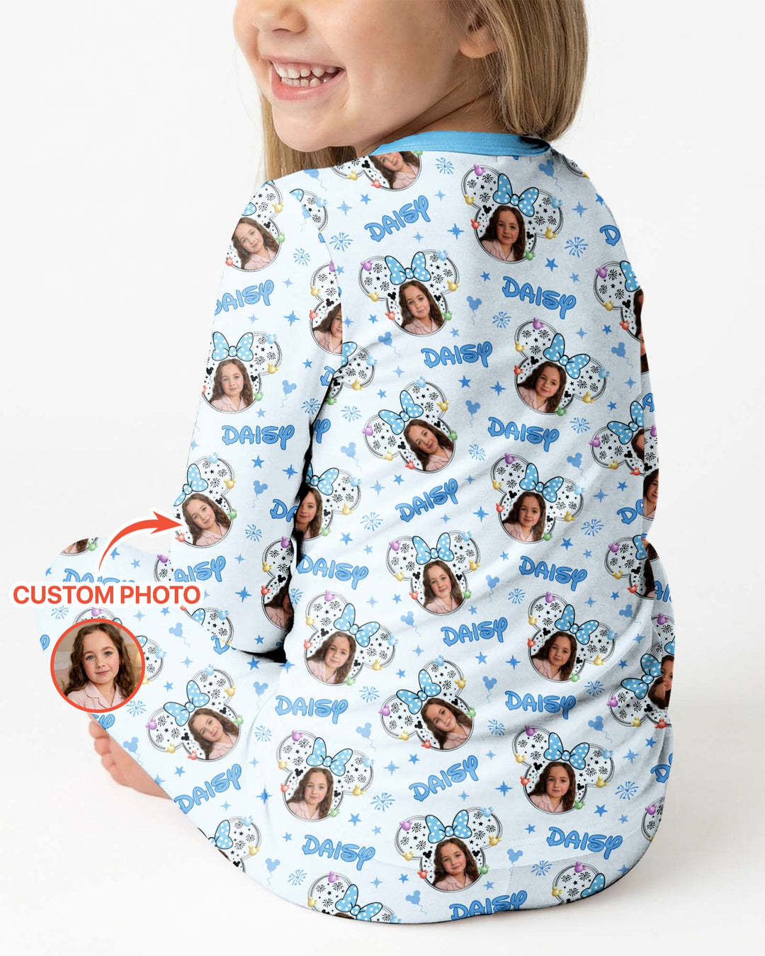 Custom Photo Little Princess Bamboo Two Piece Long Sleeve Pajama Set