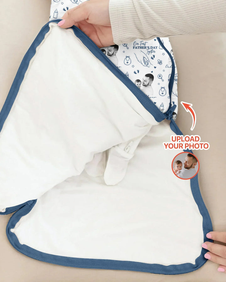 Custom Photo Our First Father's Day Together Bamboo Sleep Bag