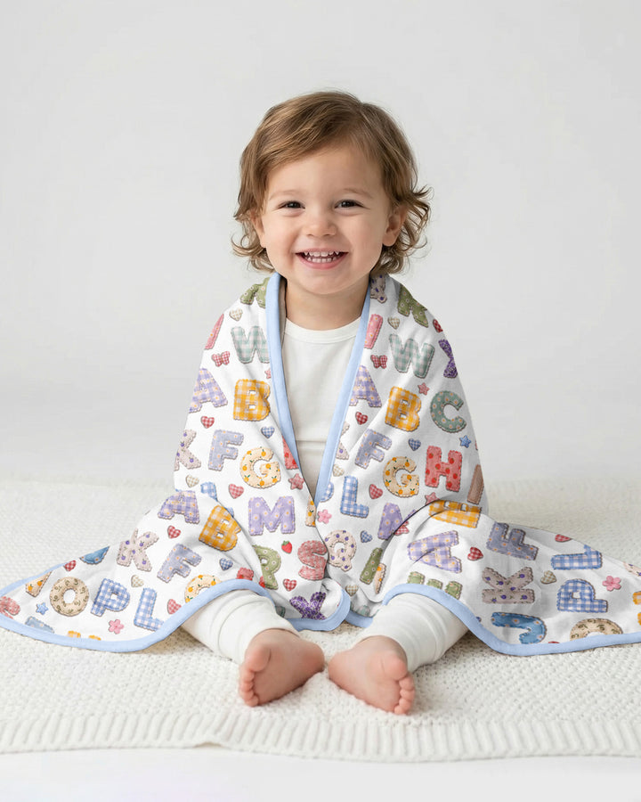 Fabric Alphabet Letters Bamboo Blanket