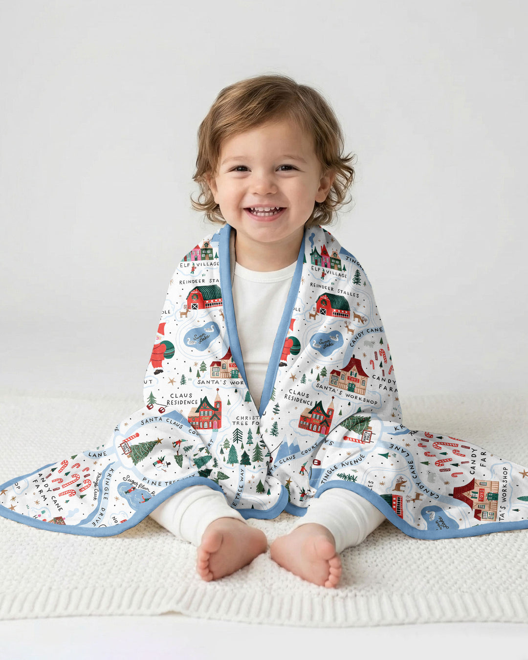 The North Pole Map Bamboo Blanket