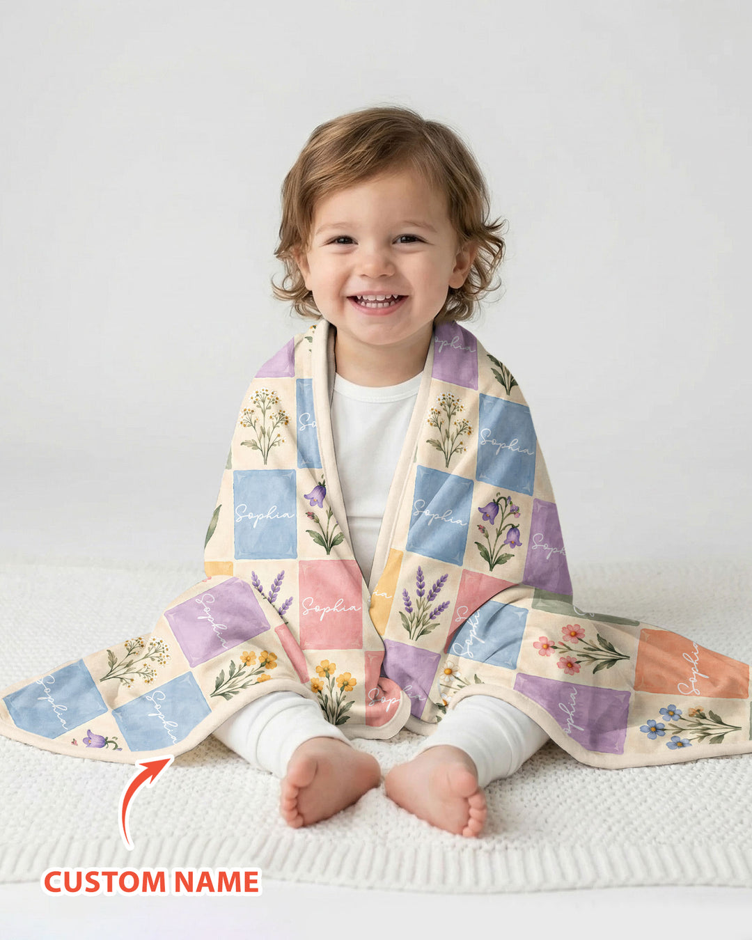 Pastel Wildflower Botanical Bamboo Blanket