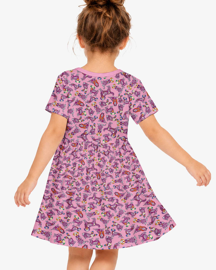 Dia De Los Muertos Doggie Bamboo Twirl Dress