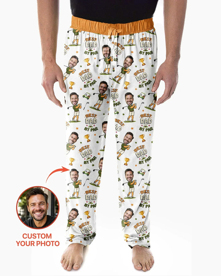 Custom Photo Daddy's Little Caddie Daddy & Me Matching Bamboo Men's Pajama Set