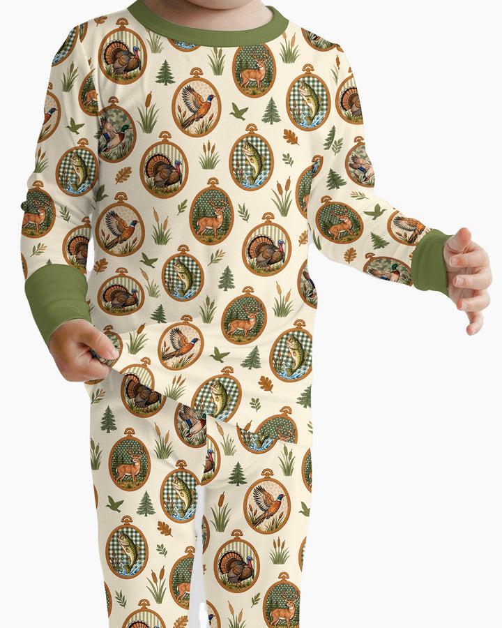 Hunting Season Family Matching Bamboo Two Piece Long Sleeve Pajama Set