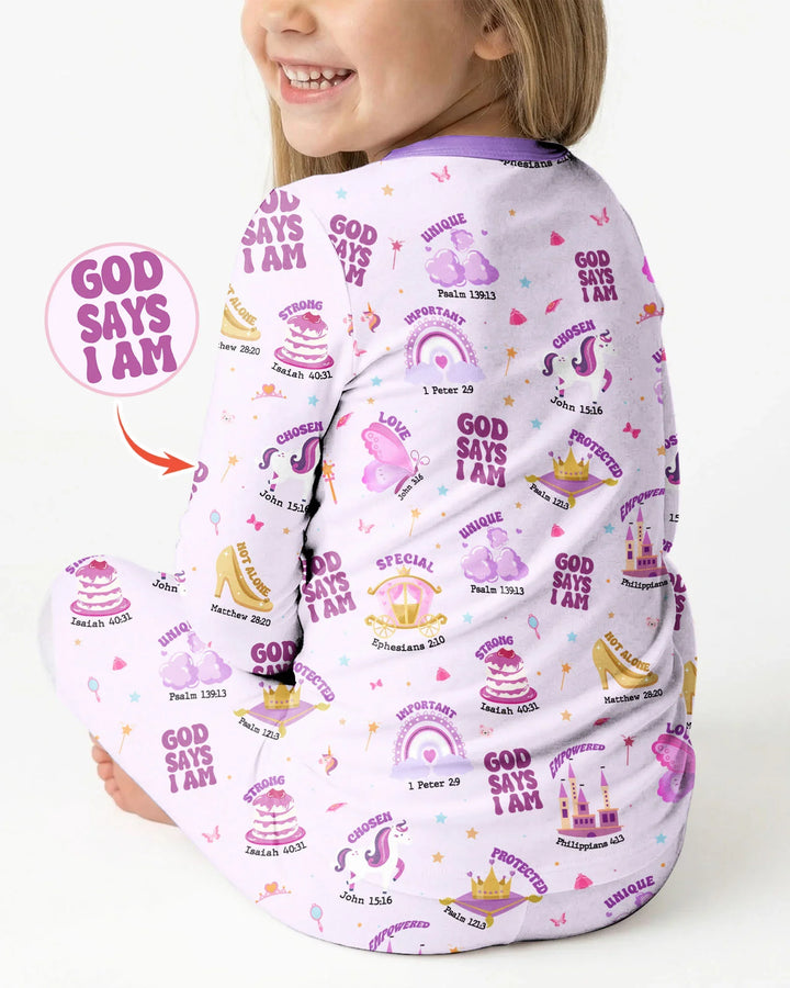 Zweiteiliges Langarm-Pyjama-Set mit Sommerfrüchten