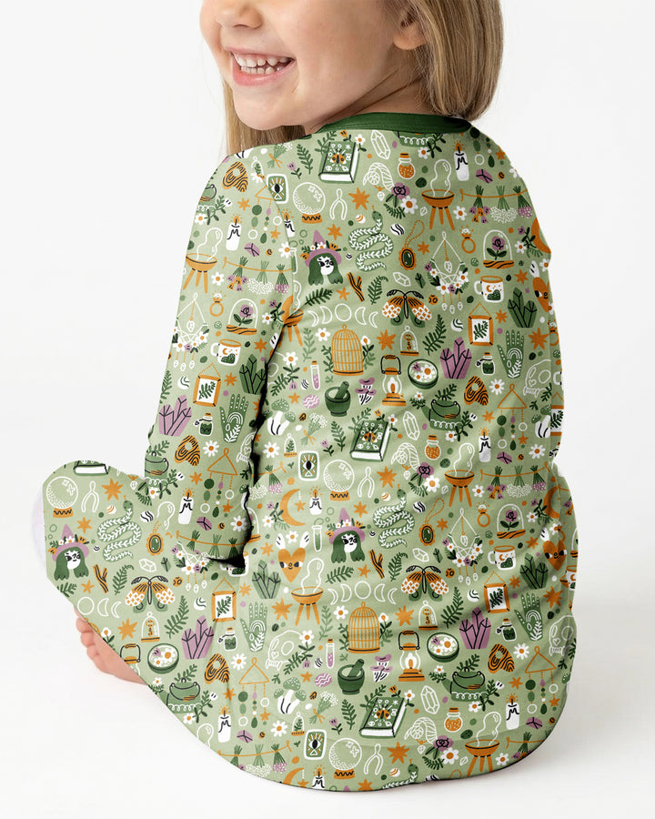 Boho Witchy Celestial Magic Floral Bamboo Two Piece Long Sleeve Pajama Set