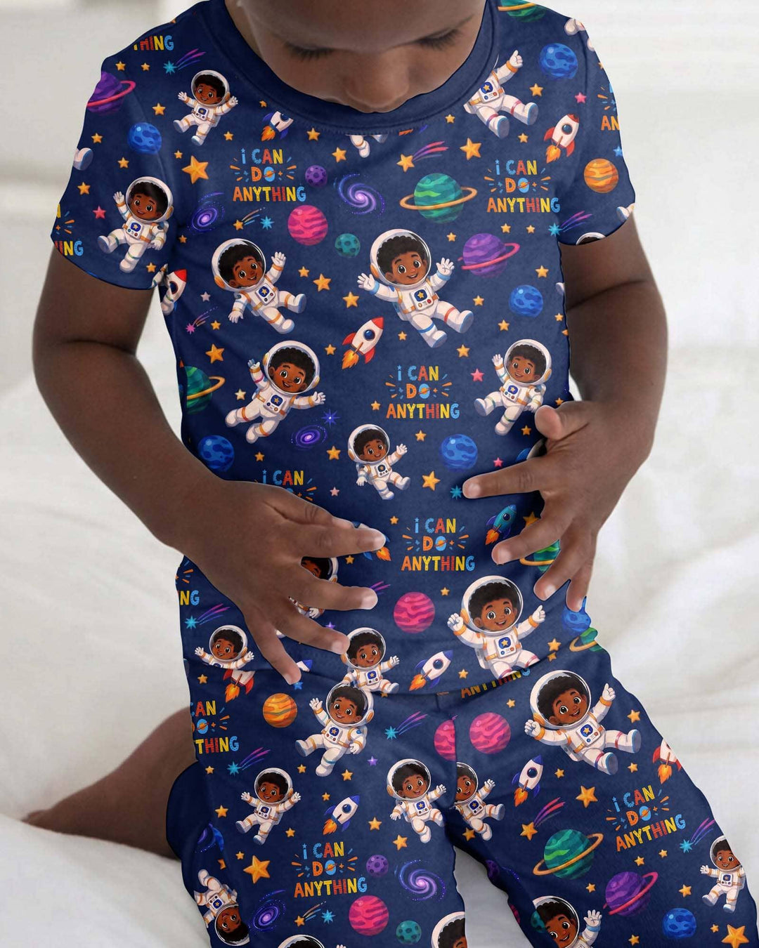 Conjunto de pijama de dos piezas de manga corta de bambú