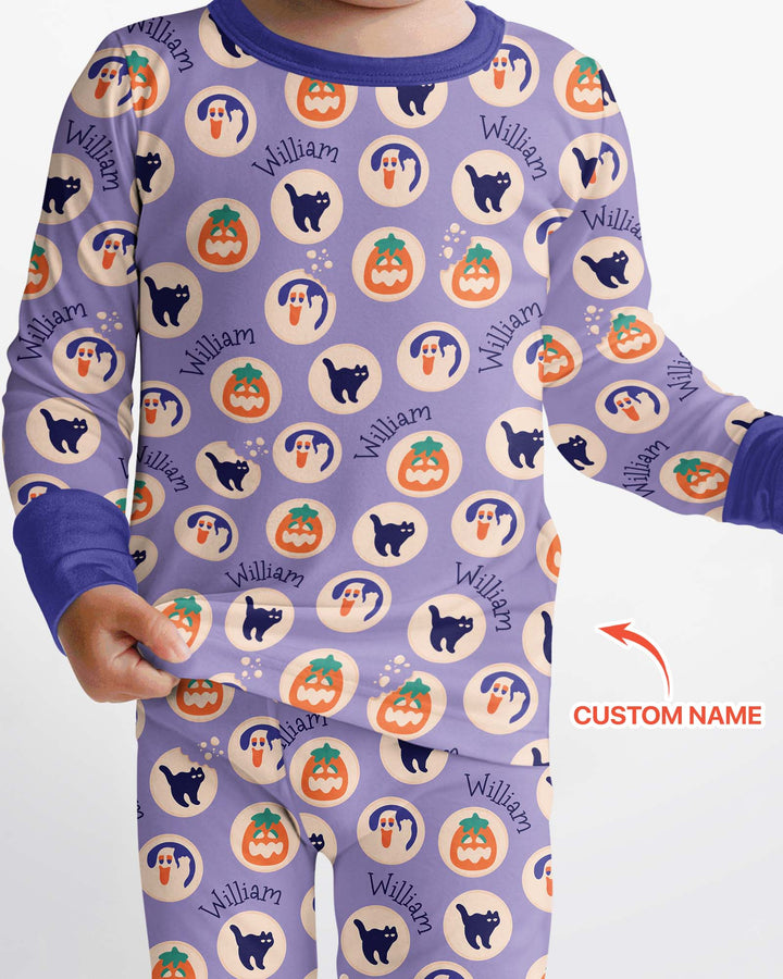 Boo Crew Custom Name Bamboo Two Piece Long Sleeve Pajama Set