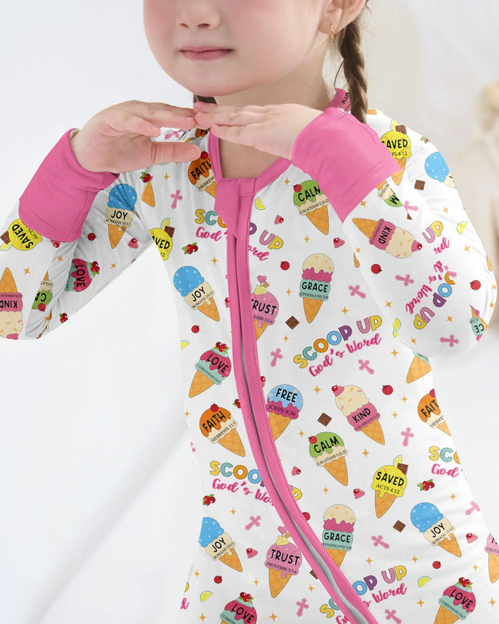 Minimístico familiar a juego Pijama convertible de bambú con cremallera