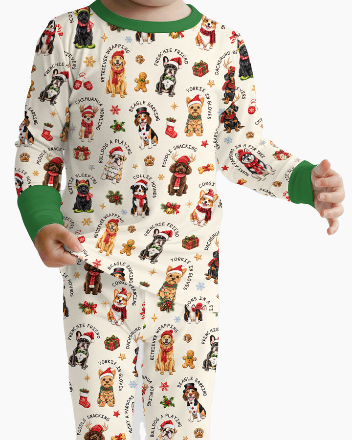 The 12 Dogs Of Christmas Bamboo Two Piece Long Sleeve Pajama Set