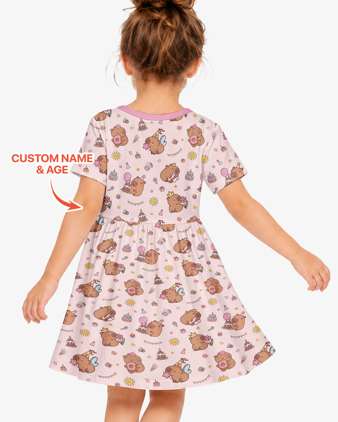 Personalized Capy Birthday Girl Bamboo Twirl Dress