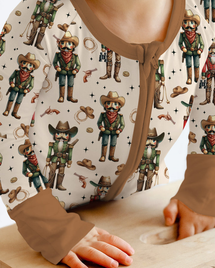 Western Christmas Cowboy Nutcracker Bamboo Convertible Zippy