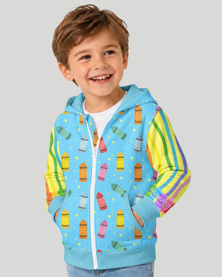 Kapuzenpullover aus Bambus mit hebräischem Alphabet und Reißverschluss