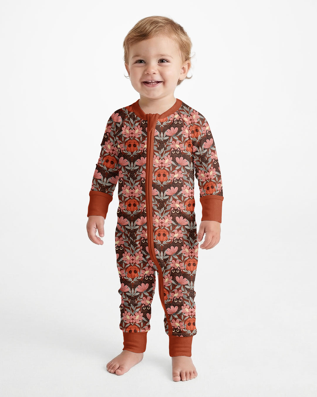 Spooky Owl Pumpkin Folk Floral Halloween Bamboo Convertible Zippy