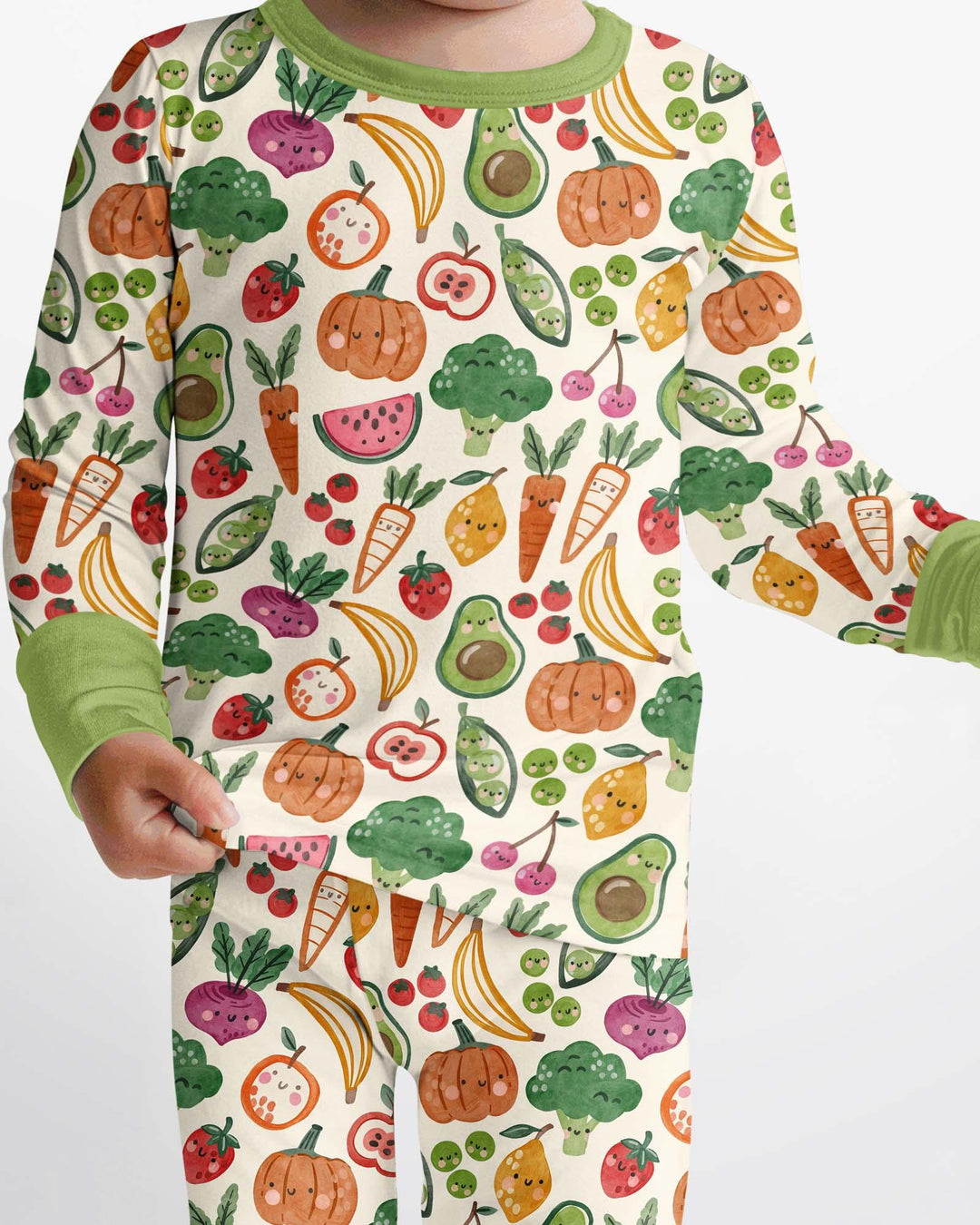 Zweiteiliges Langarm-Pyjama-Set mit Sommerfrüchten