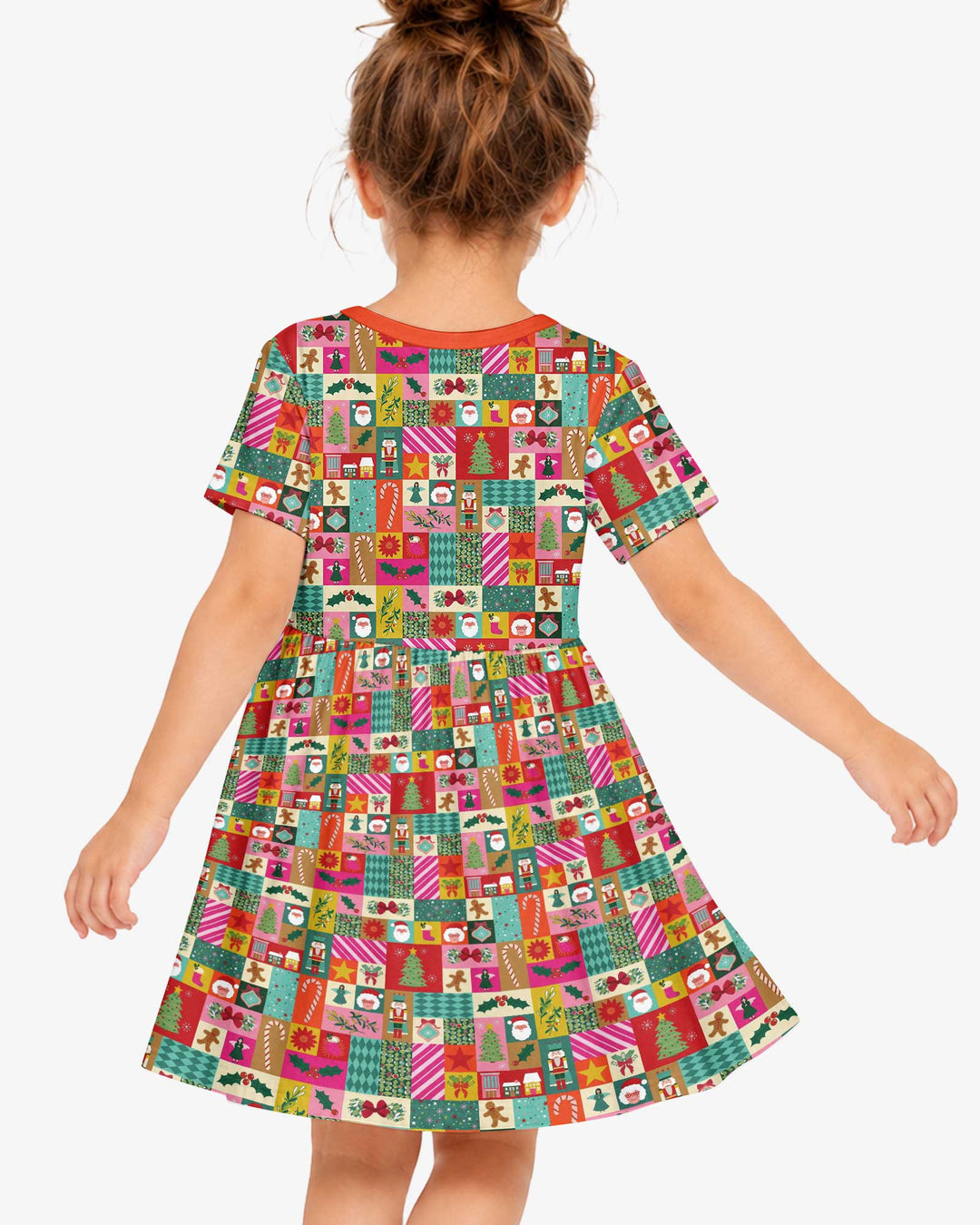 Maximalist Christmas Collage Bamboo Twirl Dress
