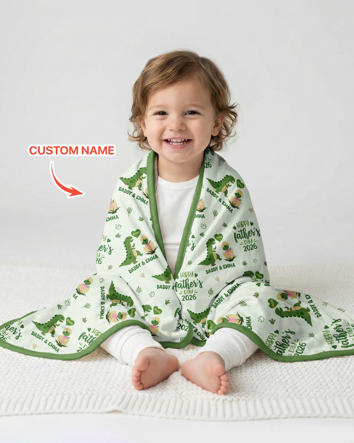 Custom Name Fathers Day 2026 Bamboo Blanket