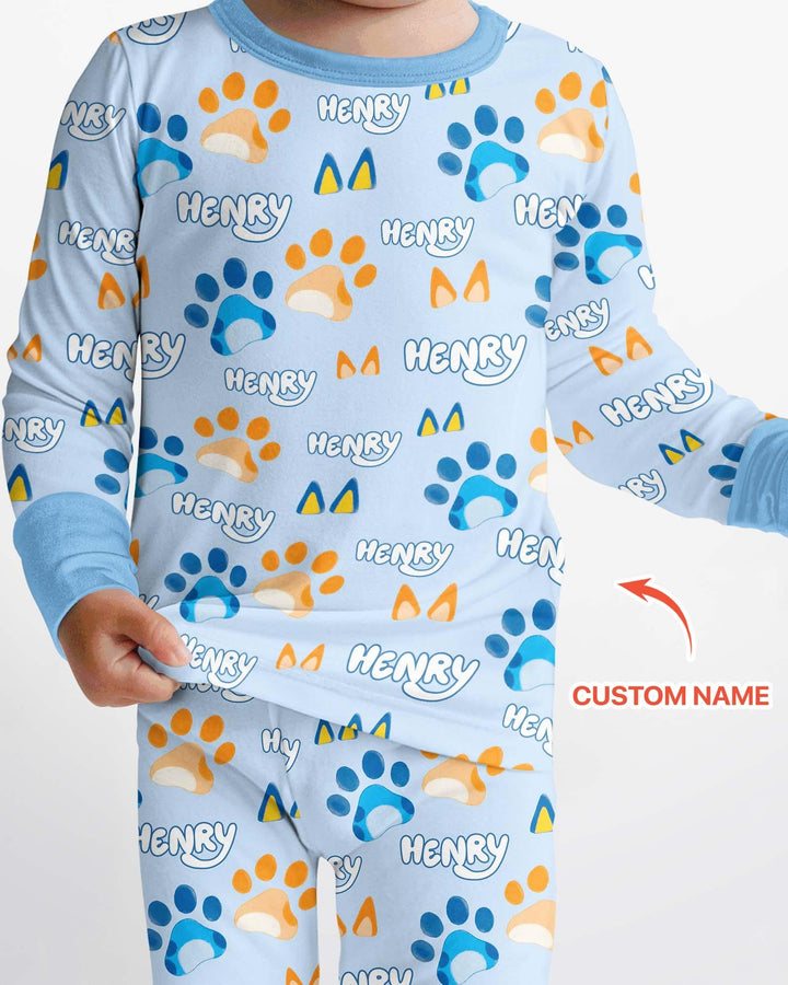 Conjunto de pijama de dos piezas de bambú con mangas largas, plantilla PERSONALIZADA