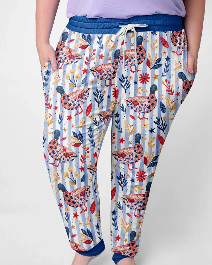 Patriotic Mallard Duck Bamboo Women Pajama Set