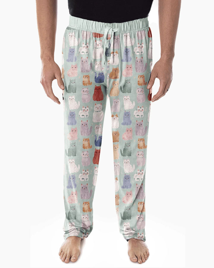 Enchanted Happy Kitty Family Matching Bamboo Men's Pajama Set