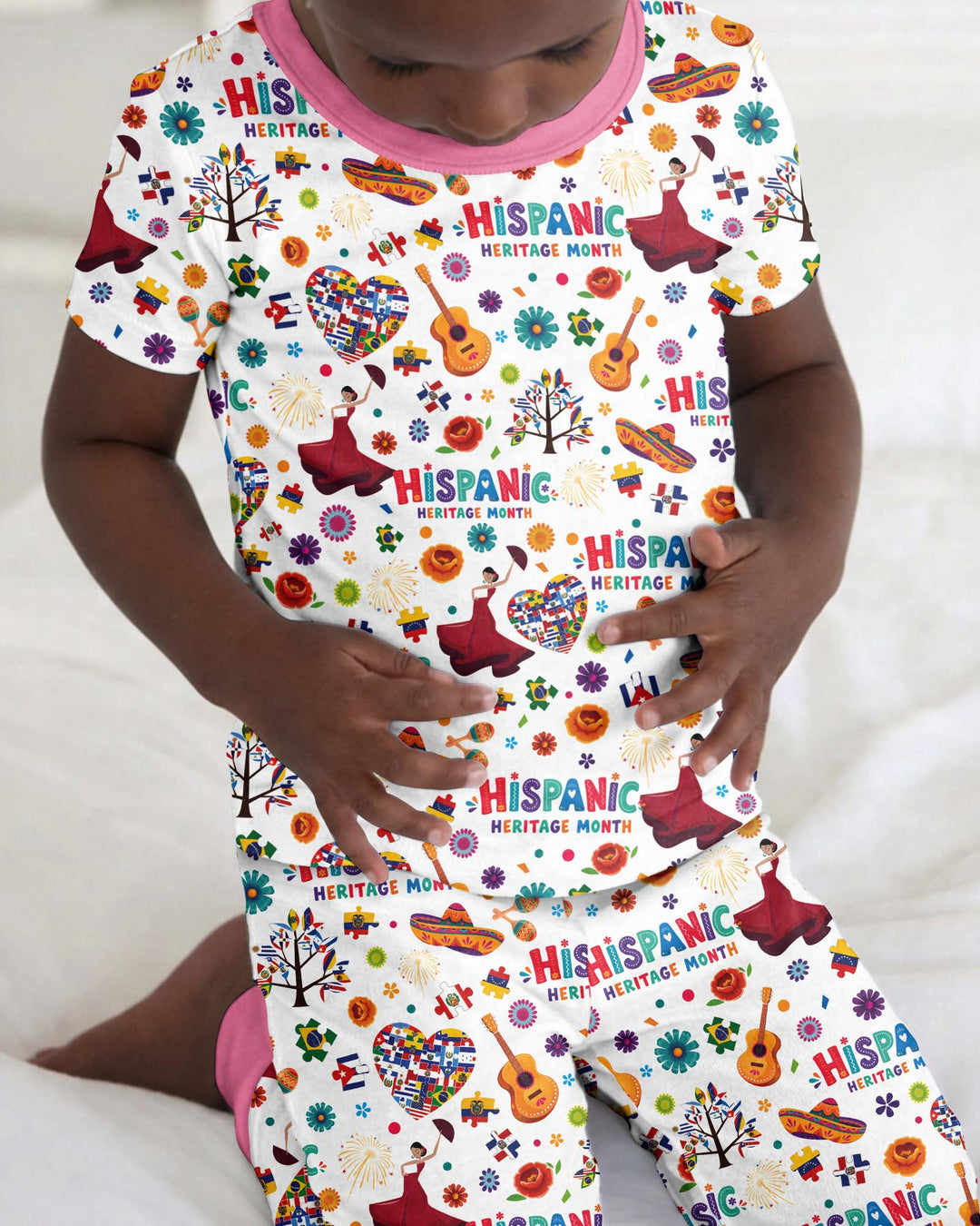 Zweiteiliges, kurzärmliges Pyjama-Set mit Marienkäfern
